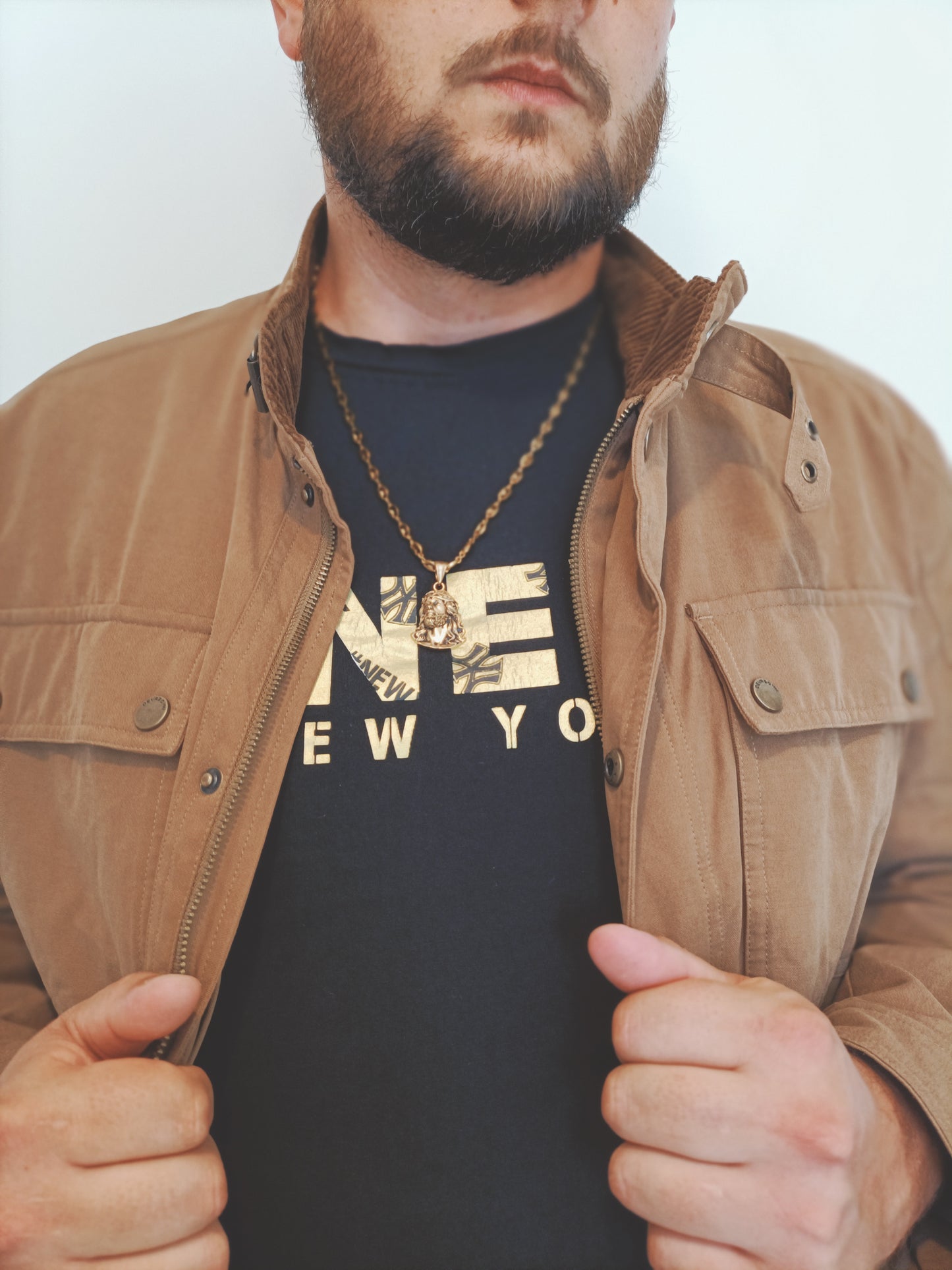 Baro Devel | Collier en acier inoxydable avec pendentif Jésus Christ