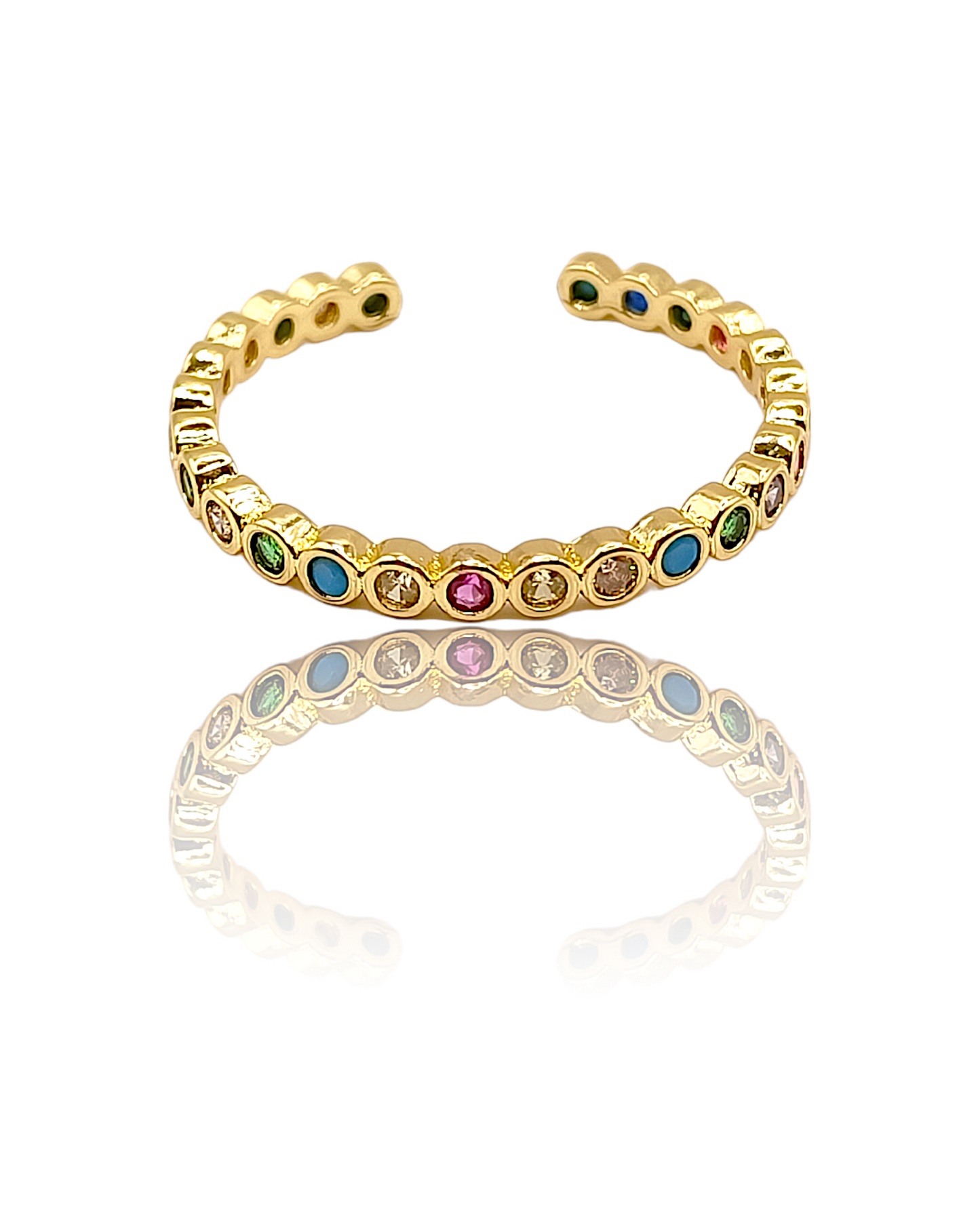 Aurianne | Bague en acier inoxydable et zircons