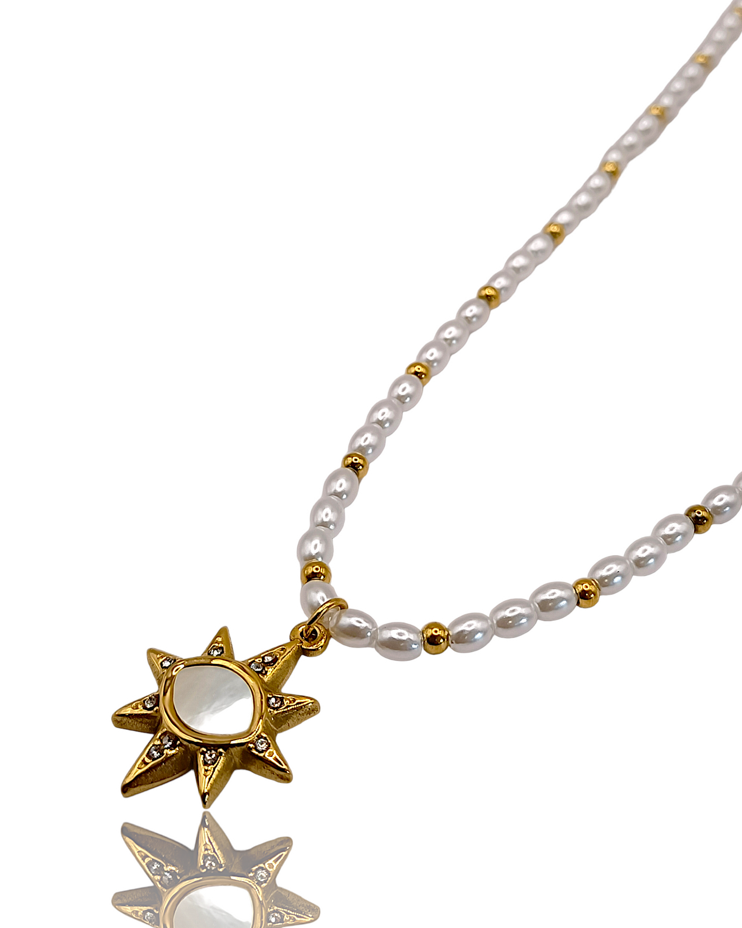 Star | Collier en acier inoxydable avec perles acrylique