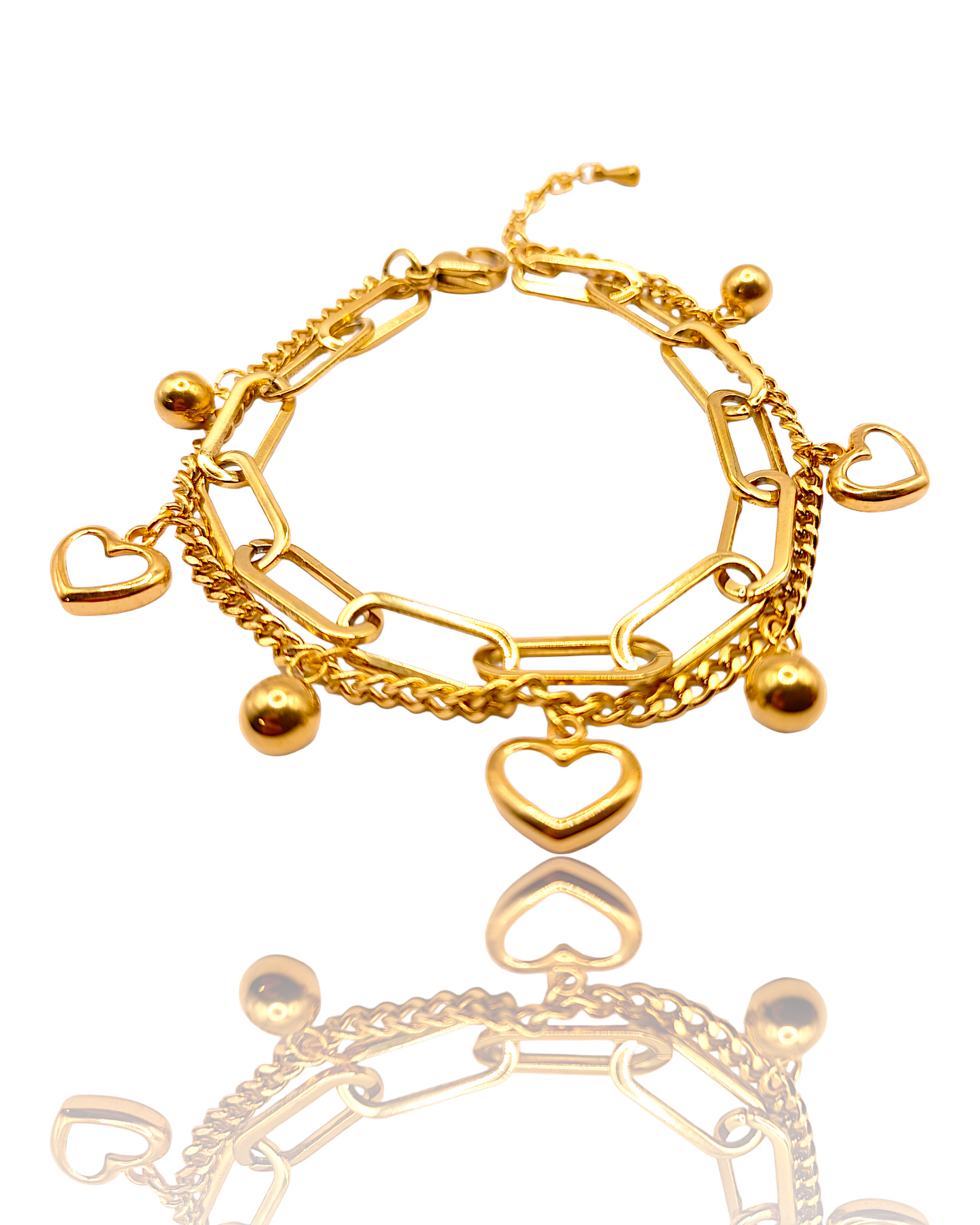 Louane | Bracelet double en acier inoxydable