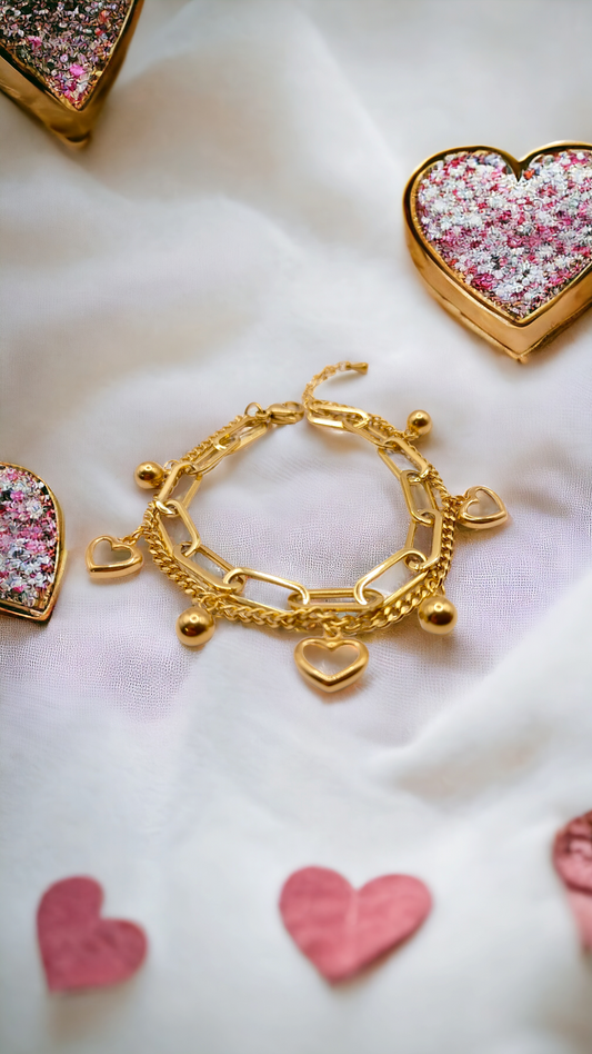 Louane | Bracelet double en acier inoxydable