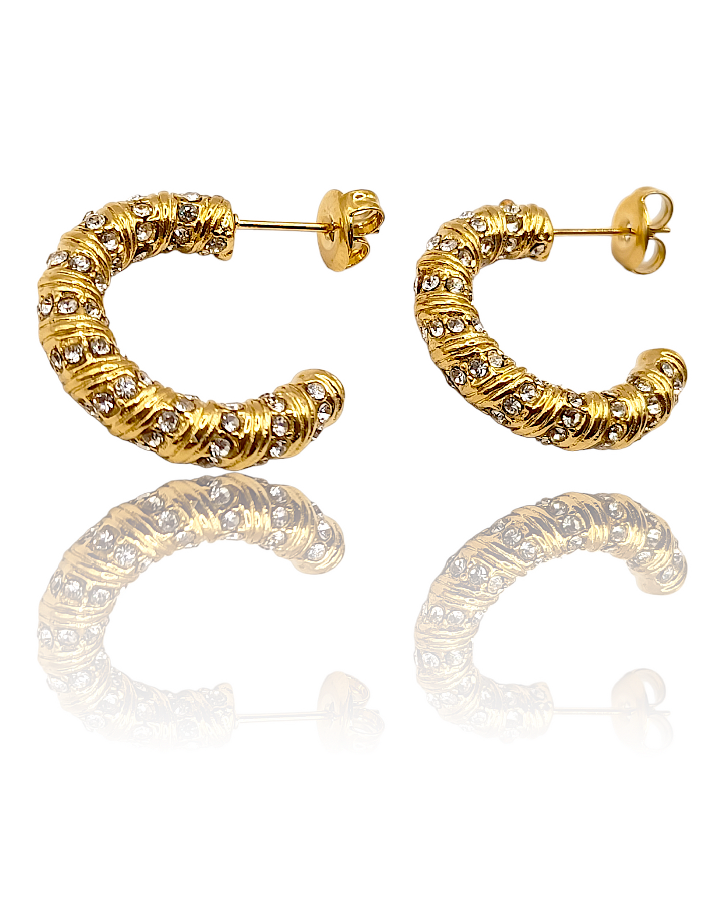 Stella | Boucles d'oreilles en acier inoxydable plaqué or véritable 18 carat Véritable