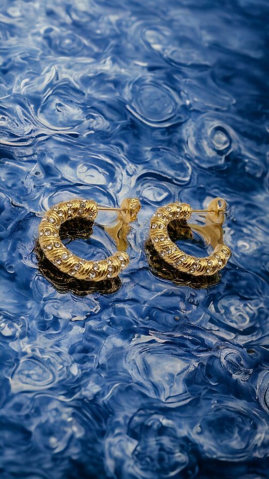 Stella | Boucles d'oreilles en acier inoxydable plaqué or véritable 18 carat Véritable