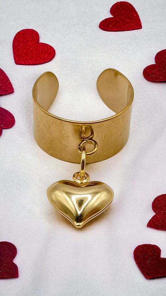 Sansa | Bague gravure personnalisée en acier inoxydable avec coeur