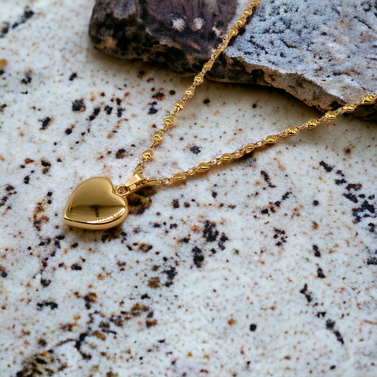 Colombe | Collier gravure personnalisée en acier inoxydable avec pendentif coeur