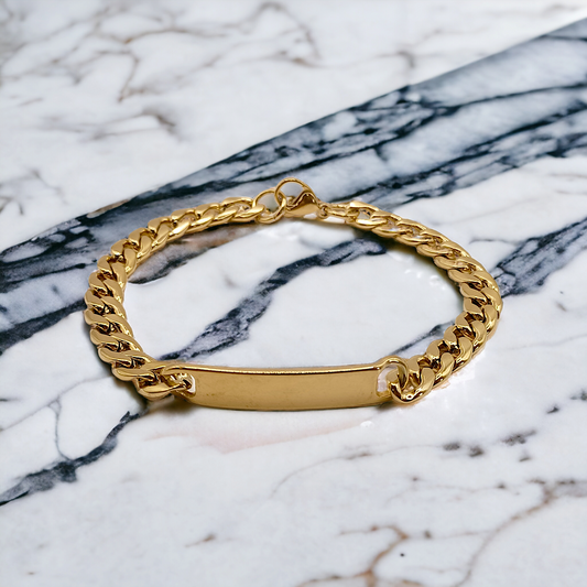 Camille | Gourmette gravure personnalisée en acier inoxydable