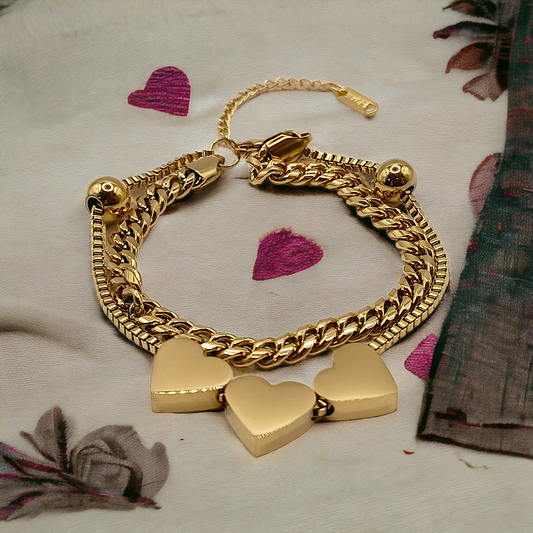 Lili | Bracelet double gravure personnalisée en acier inoxydable