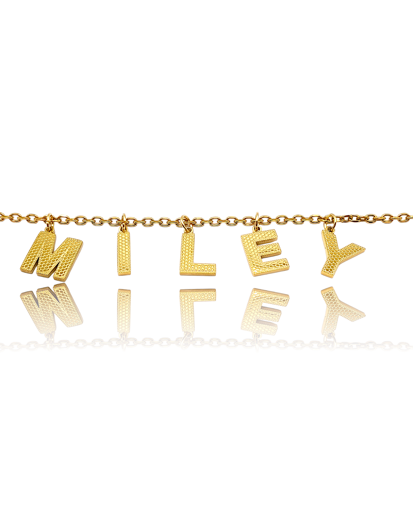 Miley | Collier personnalisé en acier inoxydable (lettre 18K plaqué or véritable)