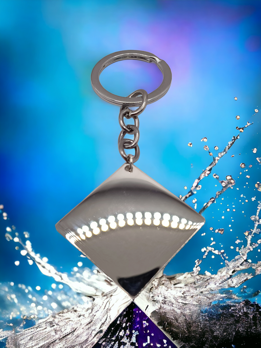 Margaux | Porte-clés personnalisée en acier inoxydable carré