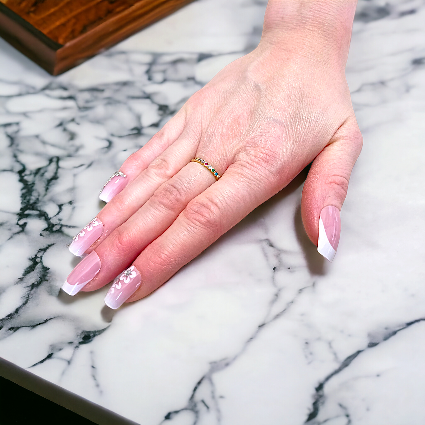 Aurianne | Bague en acier inoxydable et zircons