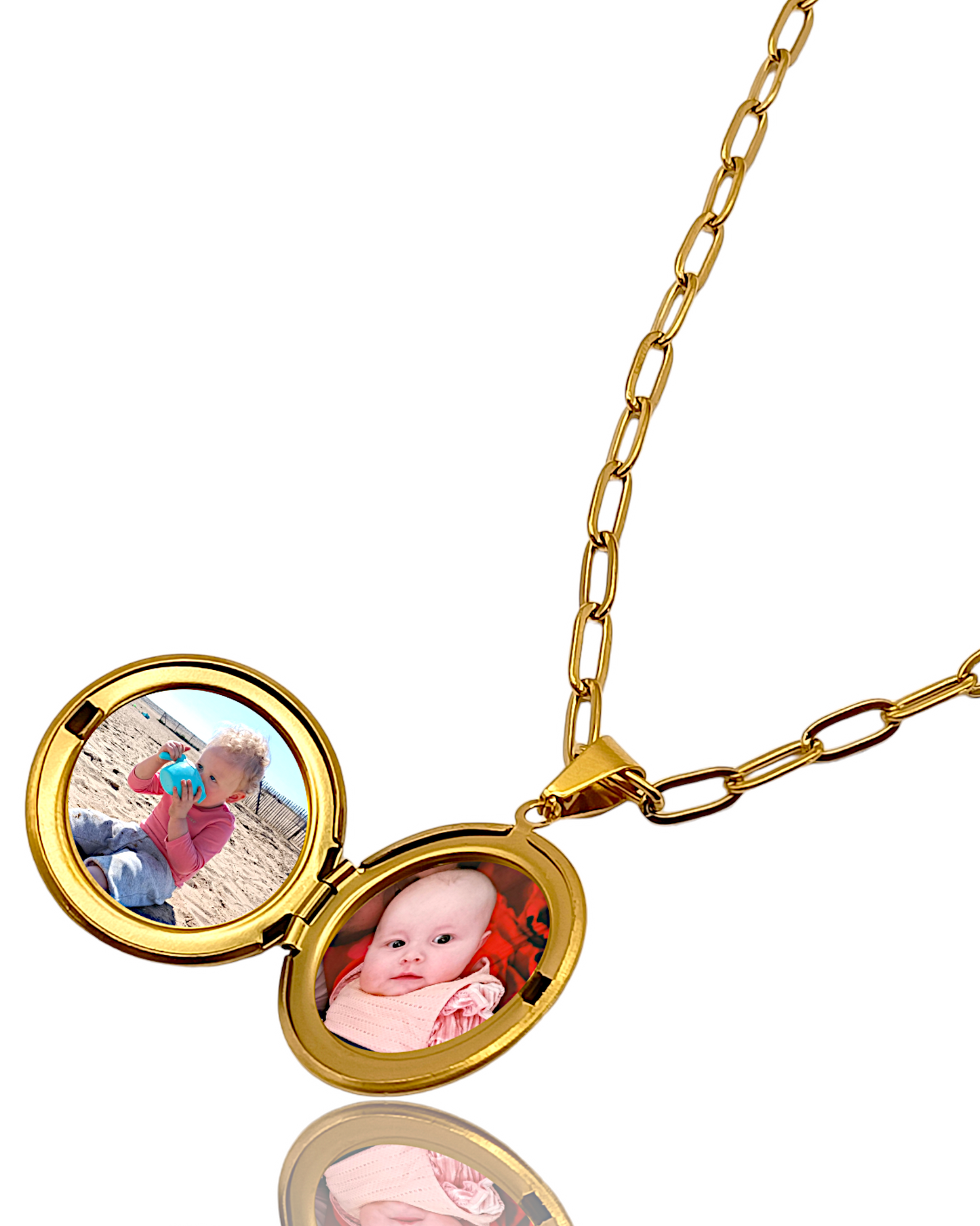 Ryan | Collier en acier inoxydable avec pendentif Médaillon (18K plaqué or véritable)