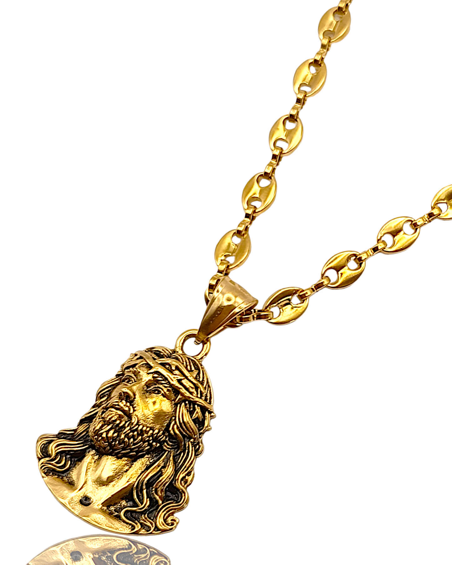 Baro Devel | Collier en acier inoxydable avec pendentif Jésus Christ