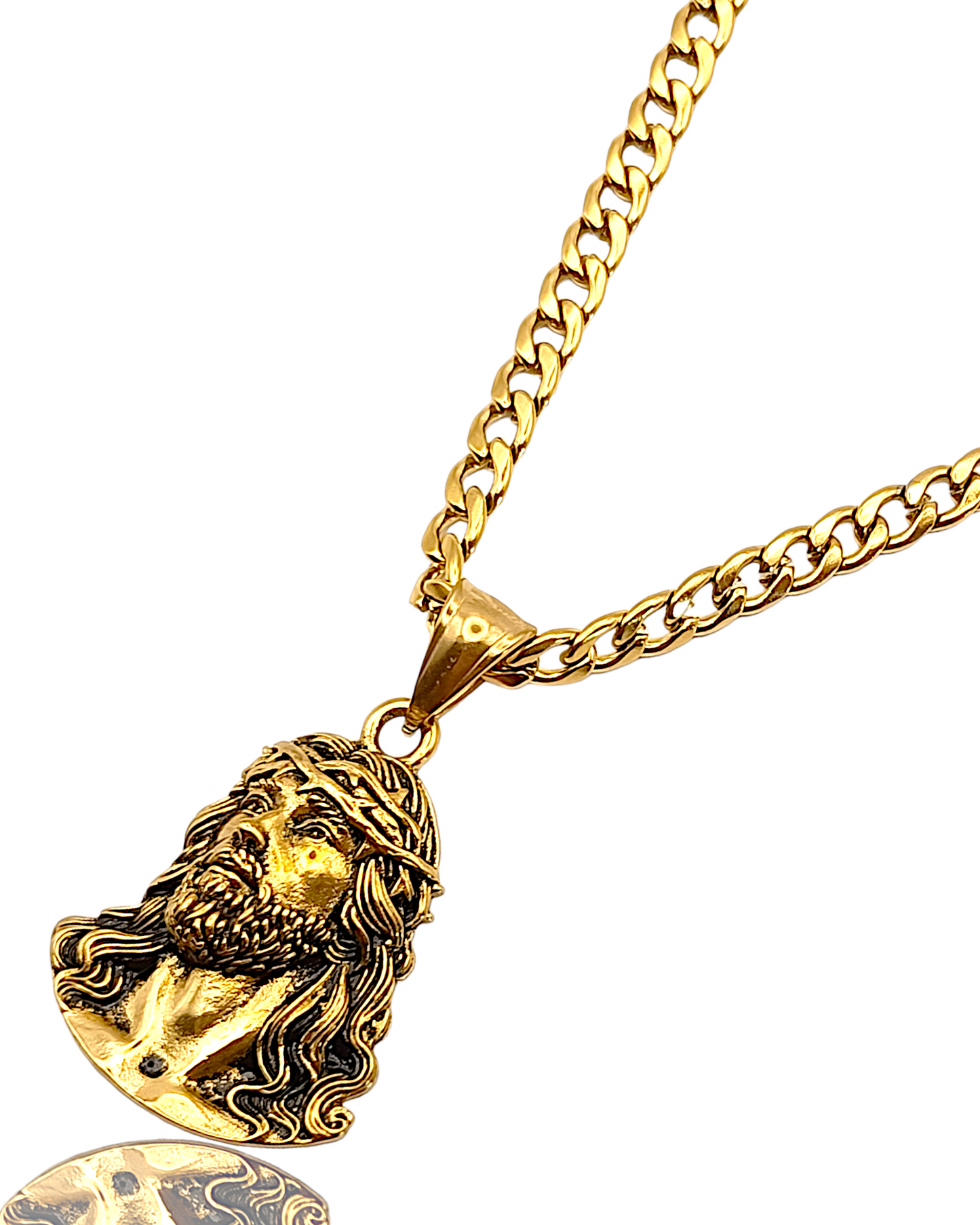 Baro Devel | Collier en acier inoxydable avec pendentif Jésus Christ