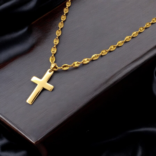 INRI | Collier en acier inoxydable avec pendentif Croix Chrétienne