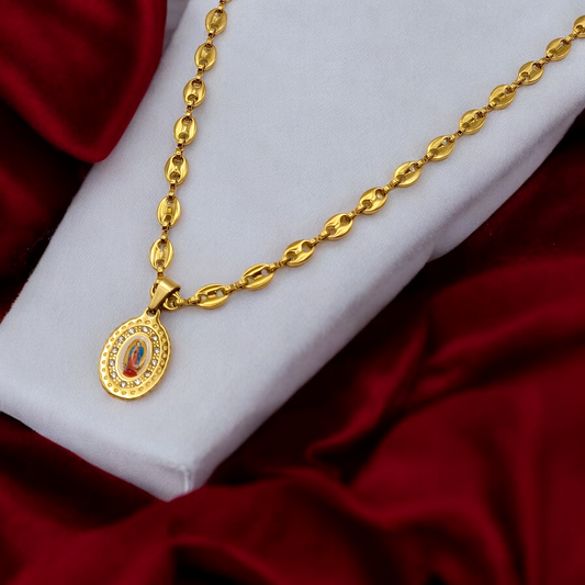 Sainte | Collier en acier inoxydable avec pendentif de Vierge Marie