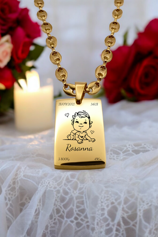 Johnson | Collier Enfant gravure personnalisée avec pendentif