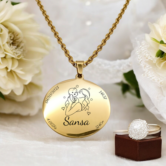 Message | Collier Enfant gravure personnalisée avec Placage ionique