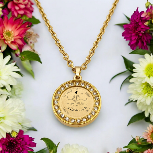 Collier personnalisé enfant – Acier inoxydable & strass cristal