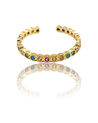 Aurianne | Bague en acier inoxydable et zircons