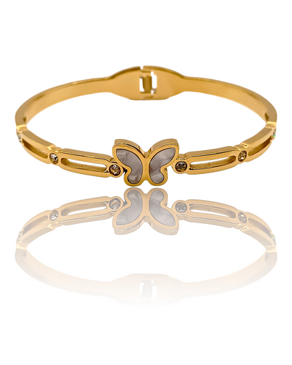 Éléna | Bracelet articulé en acier inoxydable plaqué or 18K véritable