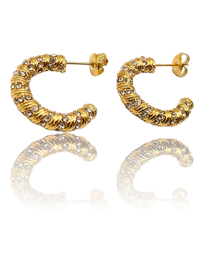 Stella | Boucles d'oreilles en acier inoxydable plaqué or véritable 18 carat Véritable