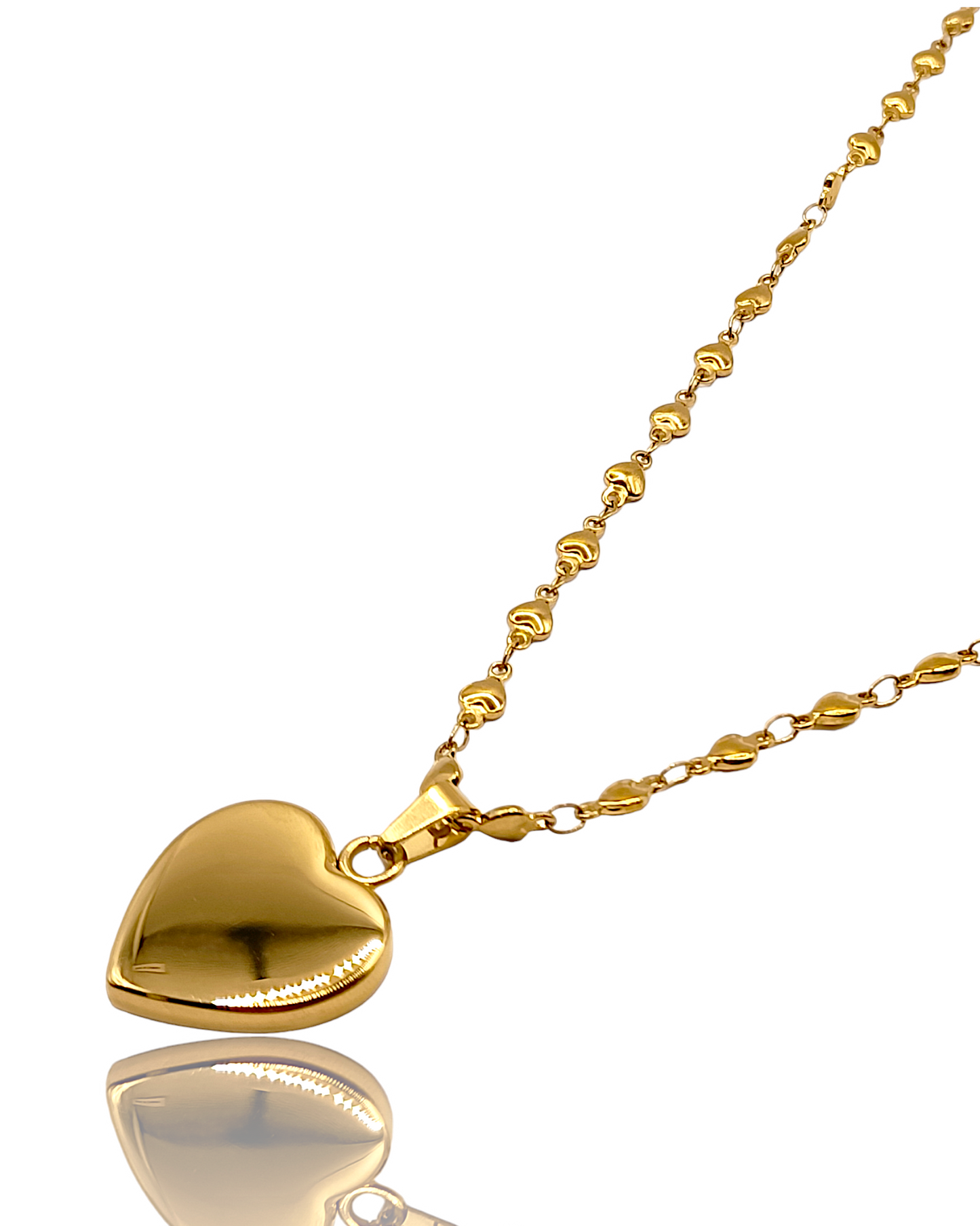 Colombe | Collier gravure personnalisée en acier inoxydable avec pendentif coeur