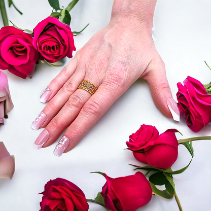 Éléanore | Bague en acier inoxydable et zircons
