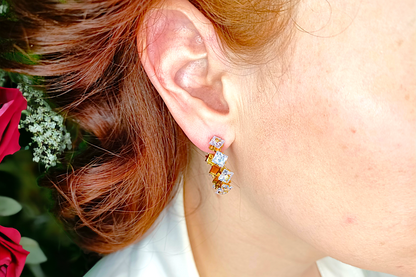 Esther | Boucles d'oreilles en acier inoxydable et verre