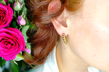 Stella | Boucles d'oreilles en acier inoxydable plaqué or véritable 18 carat Véritable