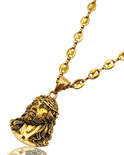 Baro Devel | Collier en acier inoxydable avec pendentif Jésus Christ
