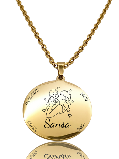 Message | Collier Enfant gravure personnalisée avec Placage ionique